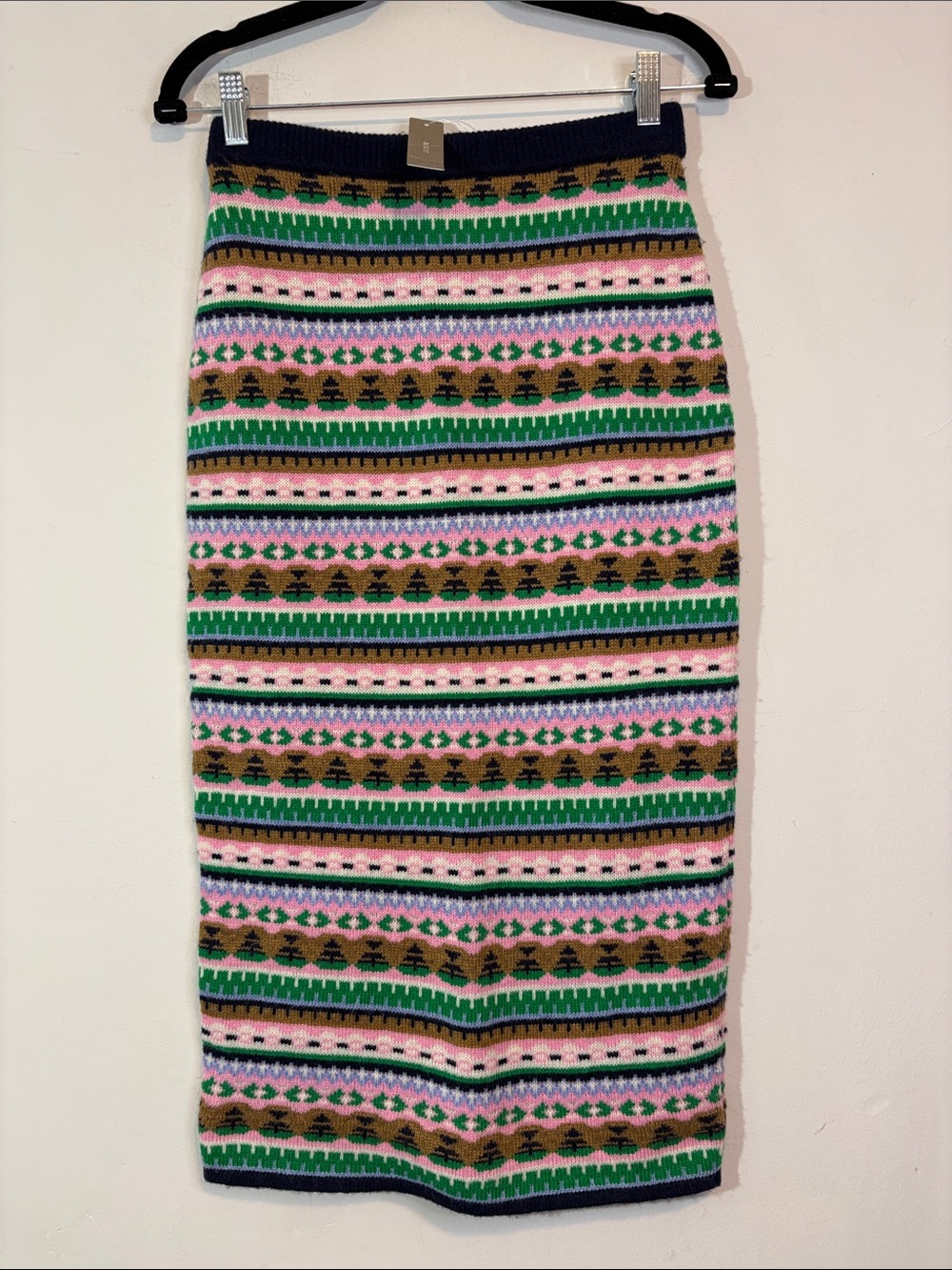 NWT Lambswool Blend J. Crew Fair Isle Sweater Knit Tube Skirt 30% Wool Small New